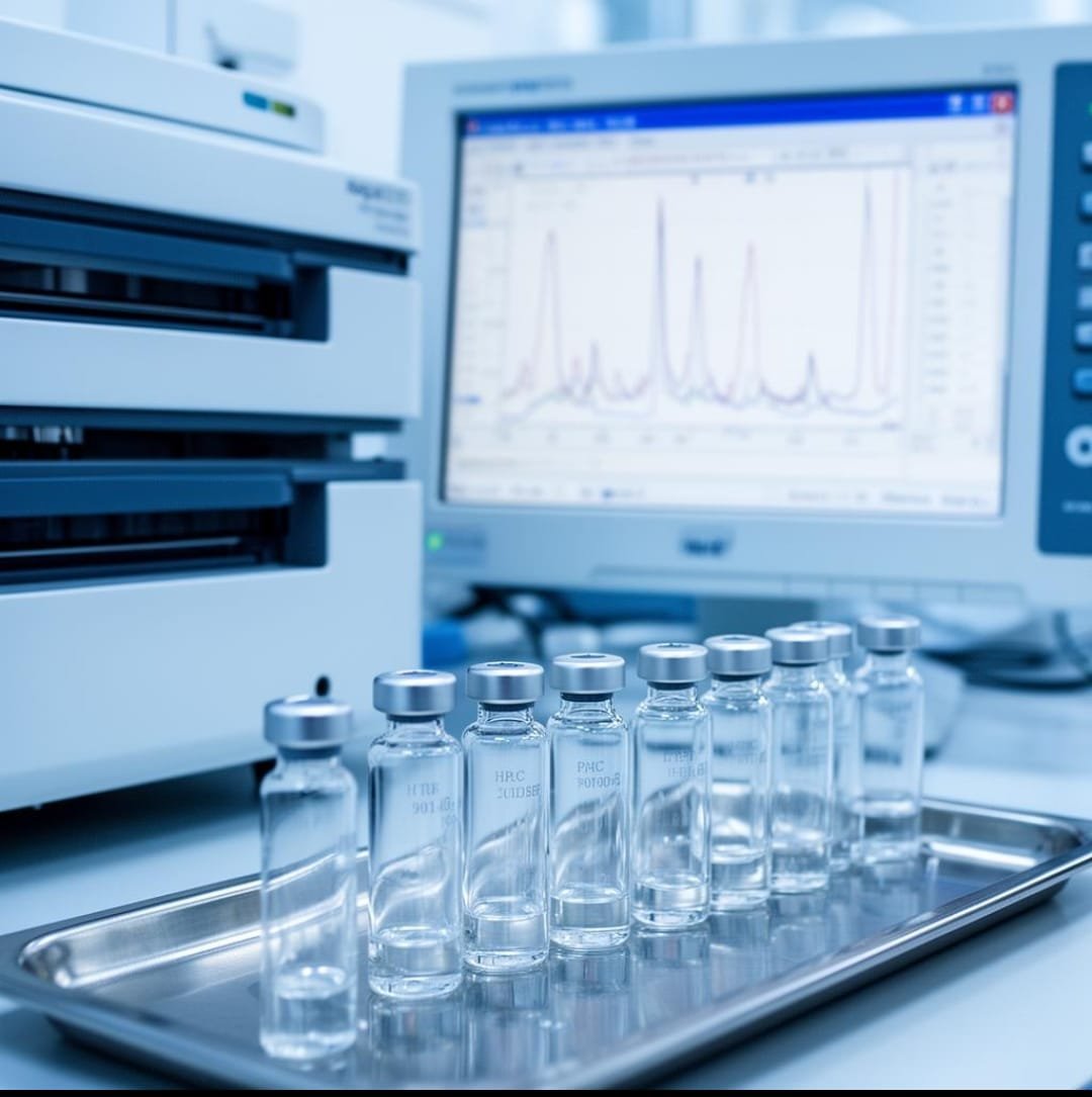Laboratory analytical equipment and prepared vials